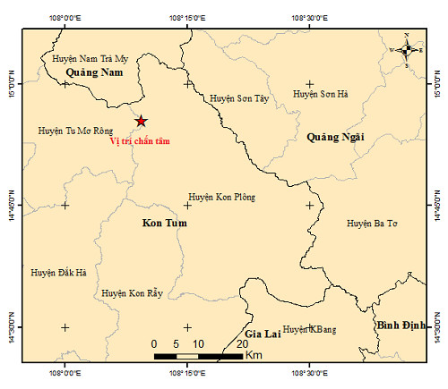 Viện Vật lý địa cầu thông tin về nguyên nhân gây ra hơn 40 trận động đất ở Kon Tum trong 2 ngày