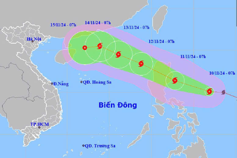 Ứng phó với bão TORAJI gần biển Đông