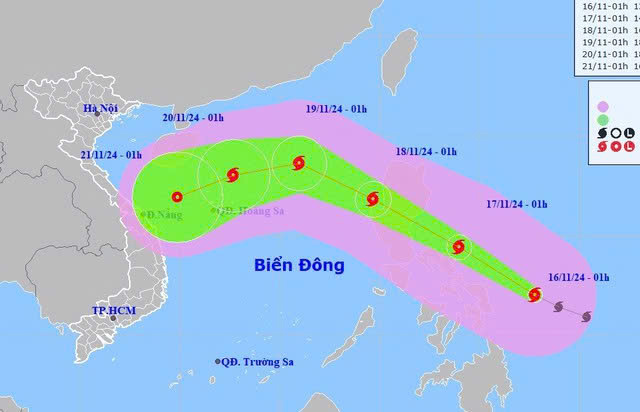 Bão MAN-YI mạnh lên thành siêu bão, giật trên cấp 17 hướng vào Biển Đông