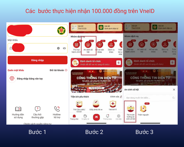 Hướng dẫn cách thức nhận 100.000 đồng dịp Quốc khánh 2/9 qua VNeID
