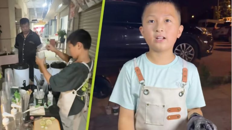 Cậu bé 11 tuổi kiếm 14 triệu/tháng nhờ bán trà sữa