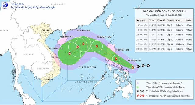 Áp thấp nhiệt đới đã mạnh lên thành bão, tiến vào Biển Đông