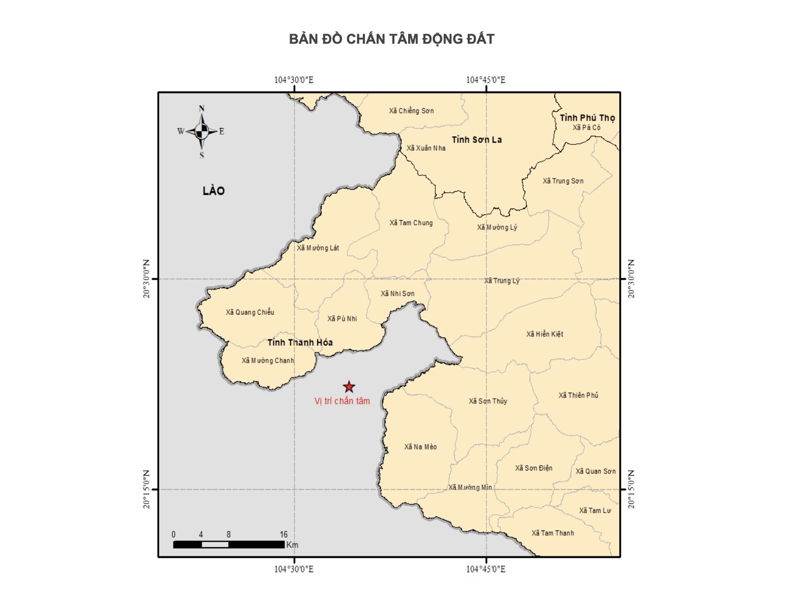 Đã xác định được tọa độ của trận động đất đêm 12.11