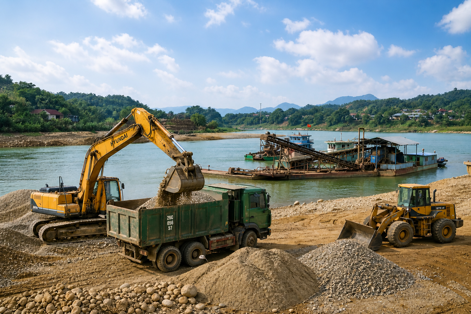 Sơn La: Rà soát, chấn chỉnh hoạt động khai thác khoáng sản ven sông Đà