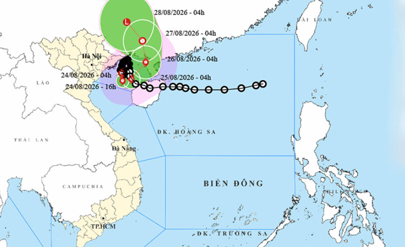 Thời tiết ngày 24/8: Bão số 4 gây mưa đặc biệt lớn, nguy cơ ngập lụt nhiều nơi